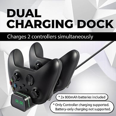 For Xbox Series X S One Controller 2x Rechargeable Battery Pack Charger Dock Kit