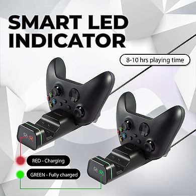For Xbox Series X S One Controller 2x Rechargeable Battery Pack Charger Dock Kit