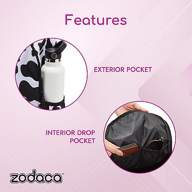 Mini Cow Print Backpack for Women, Adjustable Shoulder Straps, 12.5x4.5x15 In