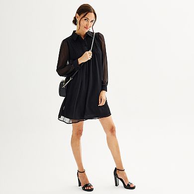 Petite Nine West Swing Pintuck Dress