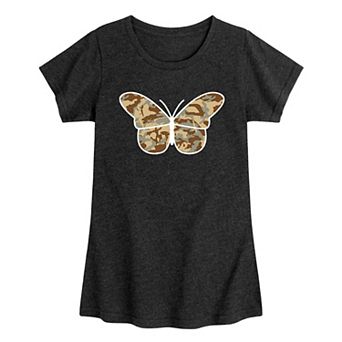 Girls 7-16 Camo Butterfly Graphic Tee
