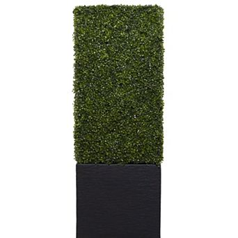 Stella & Eve Artificial Foliage Tall Topiary with Realistic Leaves and Cement Planter Box