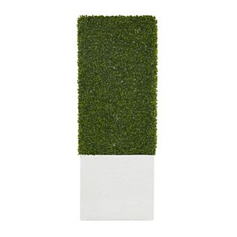 Stella & Eve Artificial Foliage Tall Topiary with Realistic Leaves and Cement Planter Box