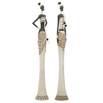 Stella & Eve Polystone Standing African Sculpture with Intricate Details