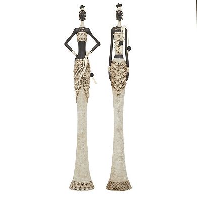Stella & Eve Polystone Standing African Sculpture with Intricate Details