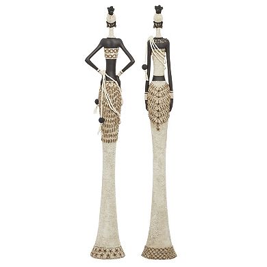 Stella & Eve Polystone Standing African Sculpture with Intricate Details