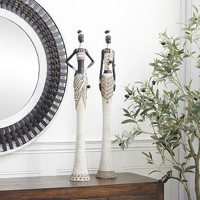 Stella & Eve Polystone Standing African Sculpture with Intricate Details