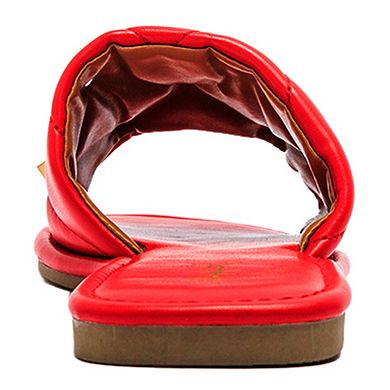 Qupid Castel-79 Women's Quilted Slide Sandals