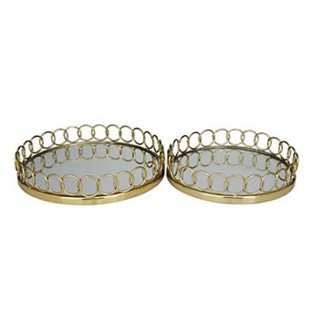 Stella & Eve Stainless Steel Mirrored Tray 2 pc Set