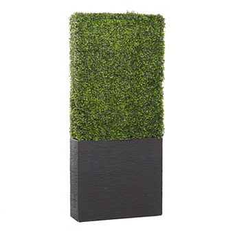 Stella & Eve Faux Foliage Tall Topiary with Black Cement Planter Box