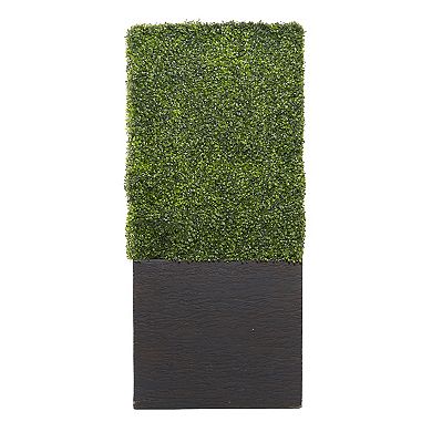 Stella & Eve Faux Foliage Tall Topiary with Black Cement Planter Box