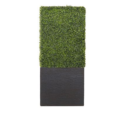 Stella & Eve Faux Foliage Tall Topiary with Black Cement Planter Box
