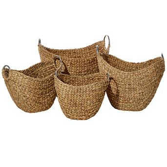 Stella & Eve Seagrass Handmade Woven Storage Basket 4 pc Set