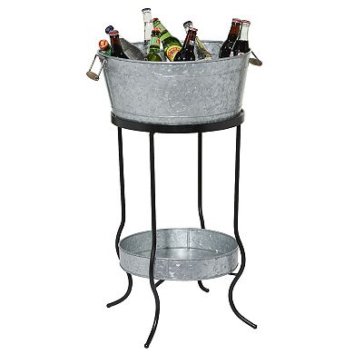 Stella & Eve Metal 6 Bottle Ice Bucket with Lower Shelf