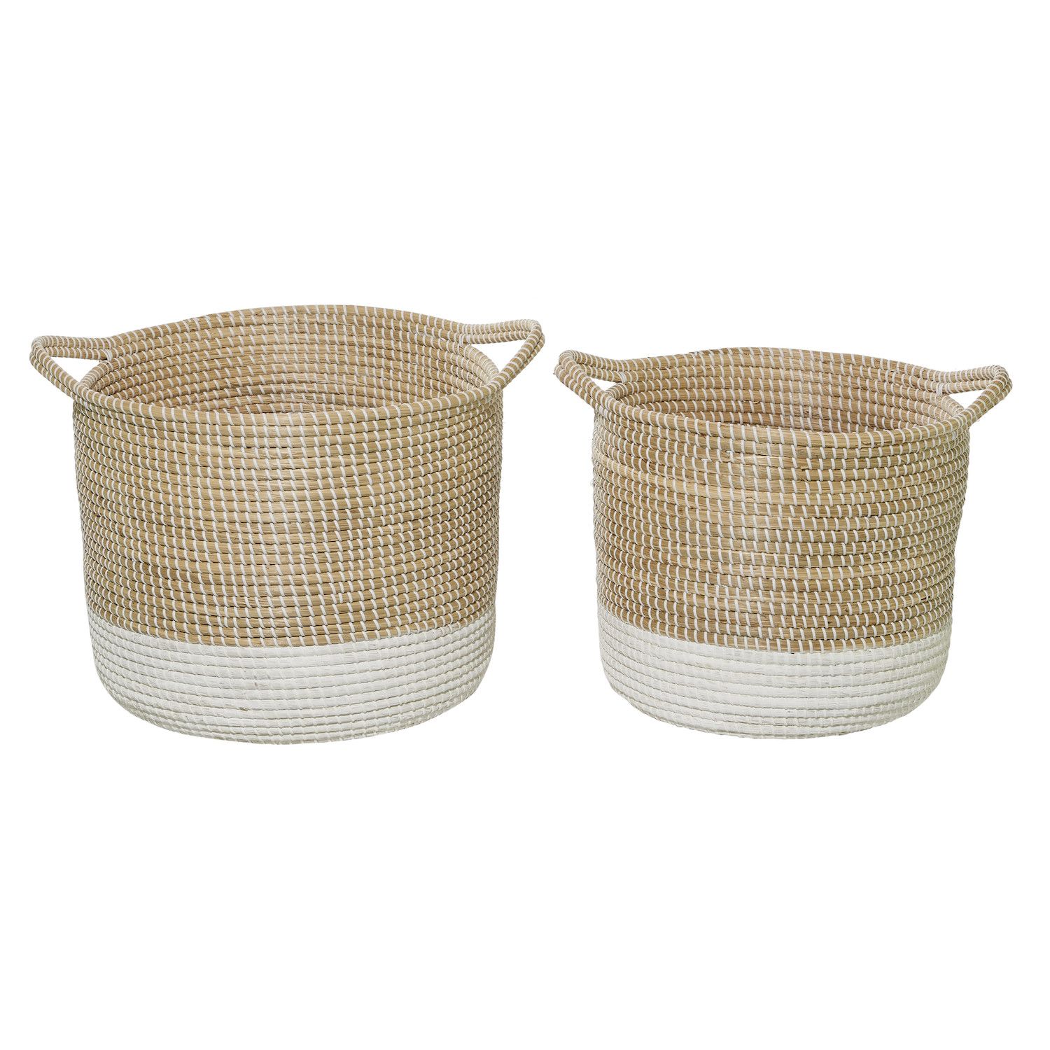 Mdesign Seagrass Woven Cube Bin Basket Organizer, Handles, 6 Pack -  Natural/tan : Target