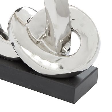 Stella & Eve Silver Finish Ceramic Link Sculpture Table Decor