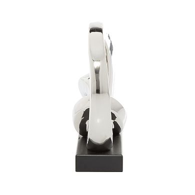 Stella & Eve Silver Finish Ceramic Link Sculpture Table Decor