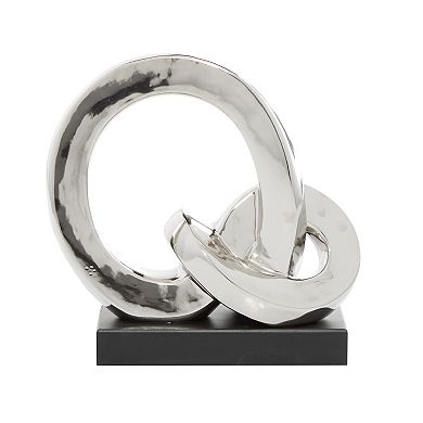 Stella & Eve Silver Finish Ceramic Link Sculpture Table Decor