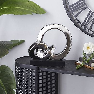 Stella & Eve Silver Finish Ceramic Link Sculpture Table Decor