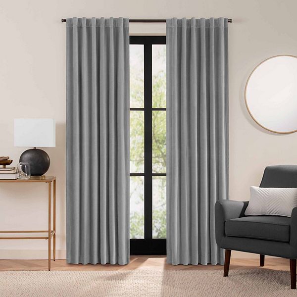 eclipse Luxury Velvet 100% Blackout Curtain Window Panel - Dark Gray (50X84)