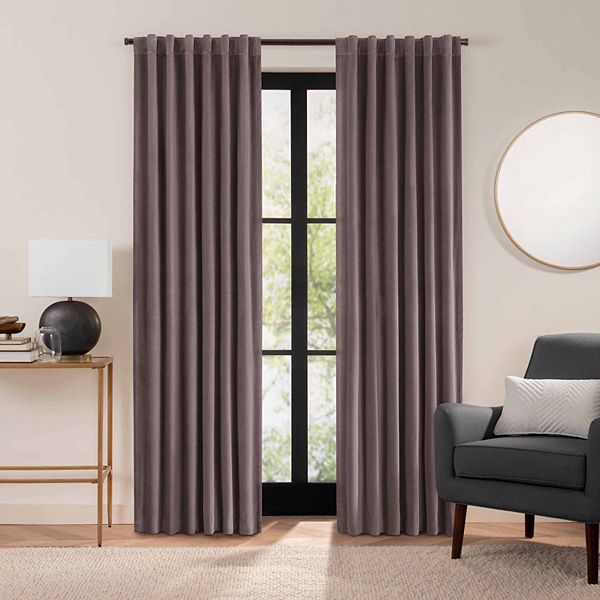 eclipse Luxury Velvet 100% Blackout Curtain Window Panel - Truffle (50X84)