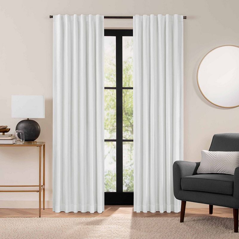 ( only one panel ) Eclipse Luxury Cotton Velvet  100% Blackout  Rod Pocket  Single Curtain Panel  50 x84   White