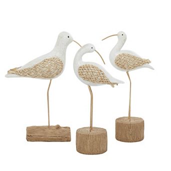 Stella & Eve Polystone 3 pc Bird Sculpture Set Table Decor