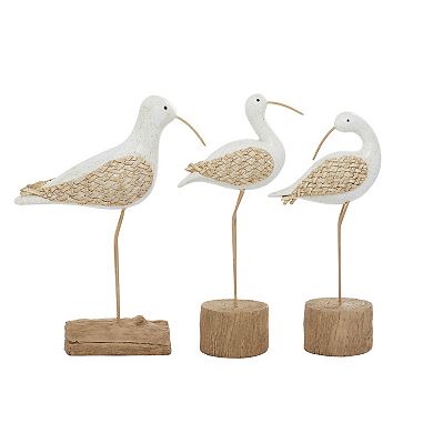 Stella & Eve Polystone 3-Piece Bird Sculpture Set Table Decor