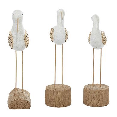 Stella & Eve Polystone 3-Piece Bird Sculpture Set Table Decor