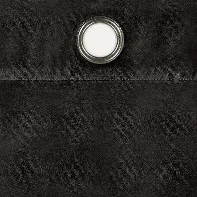 eclipse Luxury Velvet 100% Blackout Grommet Window Curtain Panel