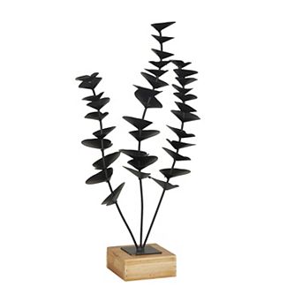 Stella & Eve Metal Leaf Sculpture with Wood Base