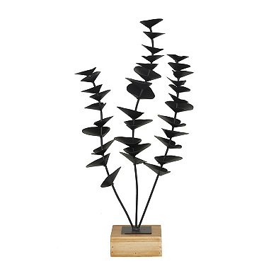 Stella & Eve Metal Leaf Sculpture with Wood Base