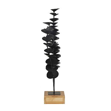 Stella & Eve Metal Leaf Sculpture with Wood Base