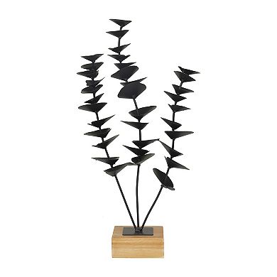 Stella & Eve Metal Leaf Sculpture with Wood Base