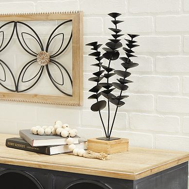 Stella & Eve Metal Leaf Sculpture with Wood Base