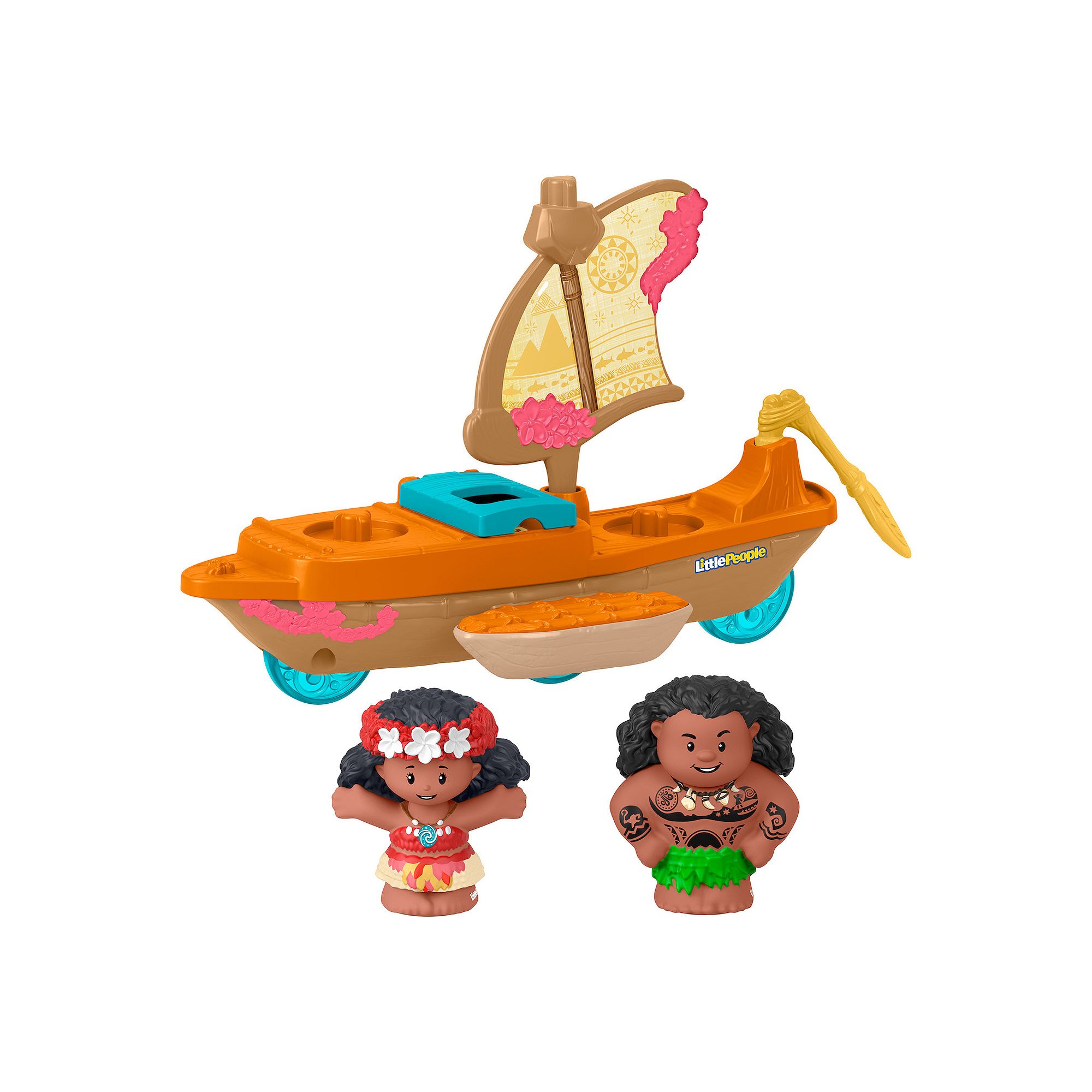 Disneys Moana & Maui Canoe & Figure Set by Fisher-Price Little People, Mul