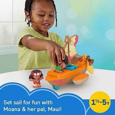 Disney's Moana & Maui Canoe & Figure Set by Fisher-Price Little People