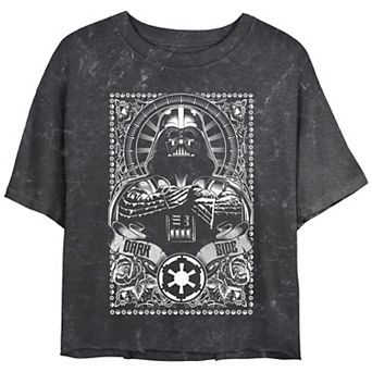 Juniors' Star Wars Darth Vader Dark Side Tattoo Mineral Wash Graphic Tee