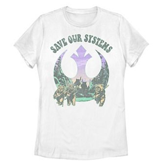 Juniors' Star Wars Ewoks Save Our Systems Graphic Tee