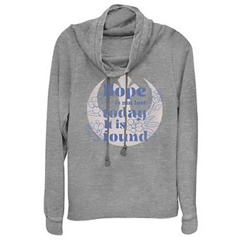 Juniors' Star Wars Hope Is Not Lost Cowlneck Graphic Lightweight Long Sleeve