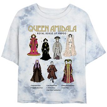 Juniors' Star Wars Queen Amidala Outfits Bombard Wash Graphic Tee