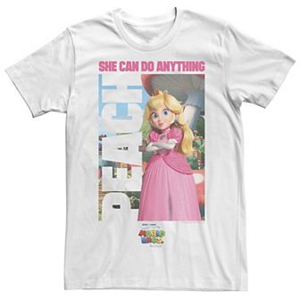 Men's The Super Mario Bros. Movie Princess Peach "She Can Do Anything" Graphic Tee