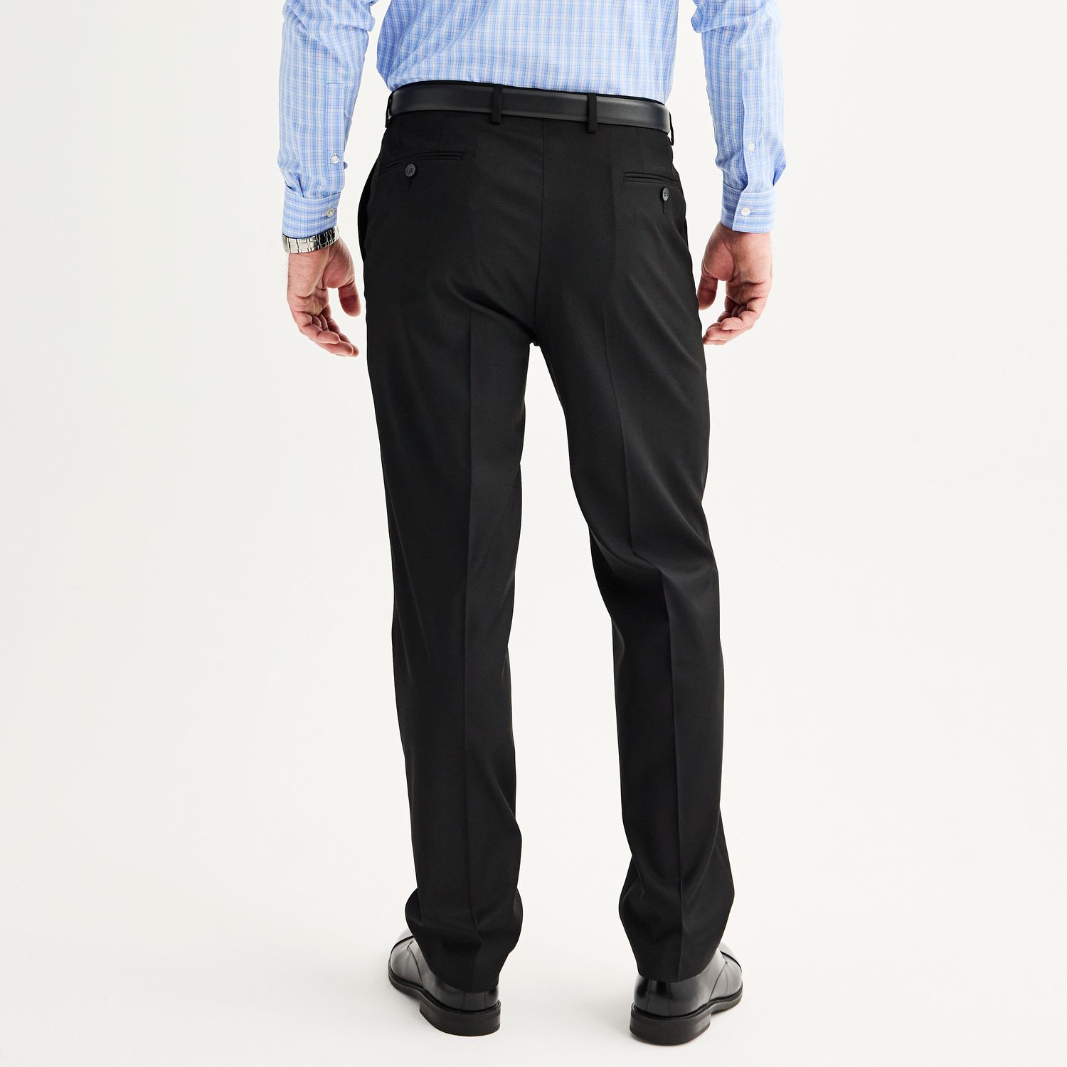 apt 9 premier flex slim fit dress pants Men's Apt. 9 Premier Flex Performance Regular-Fit Washable Suit Pants  Color: Blue Neat Size: 38X32
