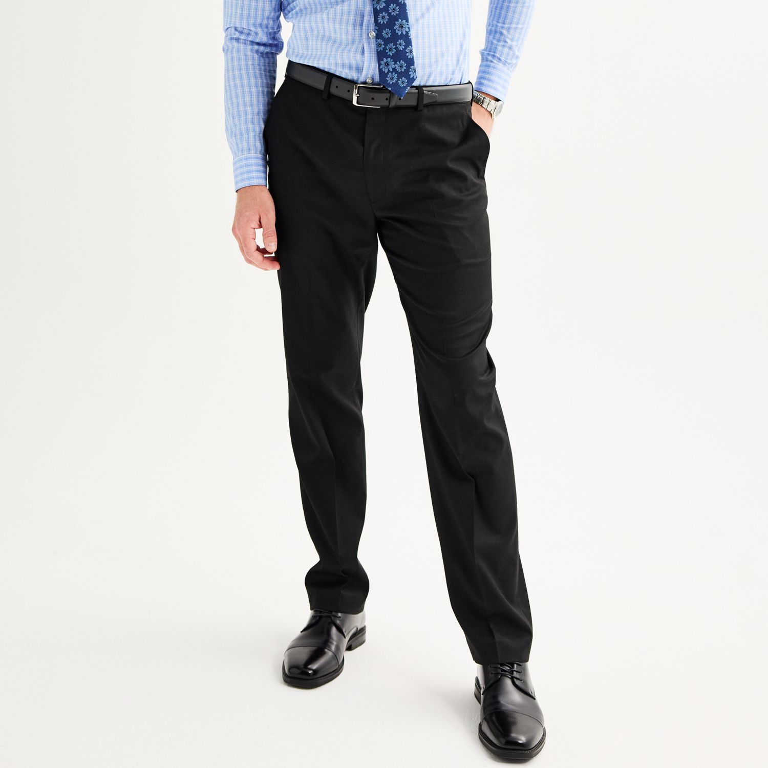 Мужские брюки Apt. 9 Premier Flex Performance Regular-Fit Washable Suit, цвет: Чёрный
