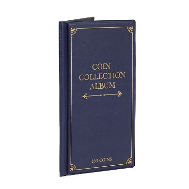 Bright Creations 2 Pack Coin Collection Album, Holds Up To 180 Coins Each (6.5 x 11.4 In, Dark Blue)