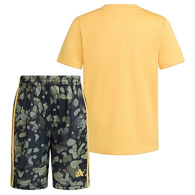 Toddler Boy adidas Short Sleeve Camo Logo Graphic Tee & Shorts Set