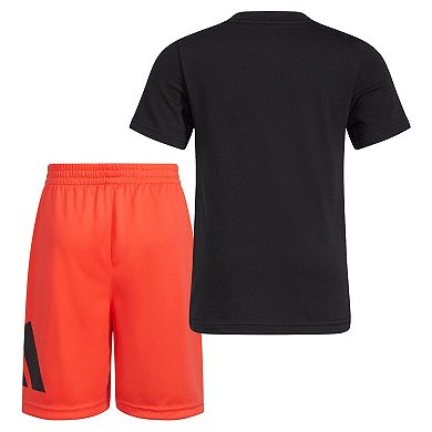 Toddler Boy adidas Sporty Short Sleeve Graphic Tee & Essential Shorts Set