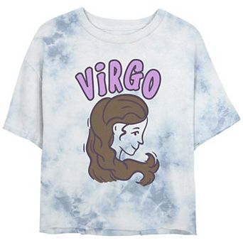 Juniors' Zodiac Sign Virgo Long-Haired Woman Bombard Wash Graphic Tee