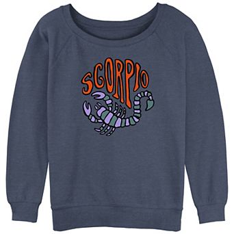 Juniors' Mad Engine Zodiac Scorpio Sign Scorpion Sketch Slouchy Graphic Sweatshirt