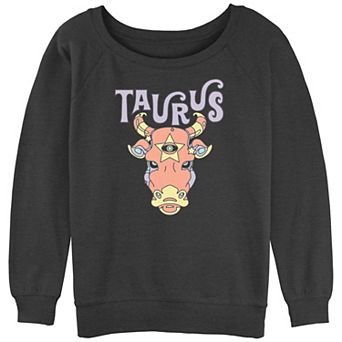 Juniors' Mad Engine Zodiac Taurus Sign Astral Bull Slouchy Graphic Sweatshirt